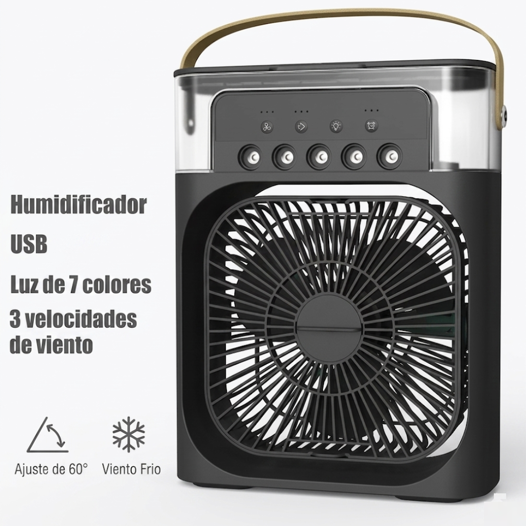 Aire Acondicionado Portátil 3 en 1 con Ventilador y Luz LED