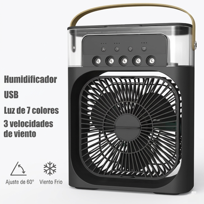 Aire Acondicionado Portátil 3 en 1 con Ventilador y Luz LED