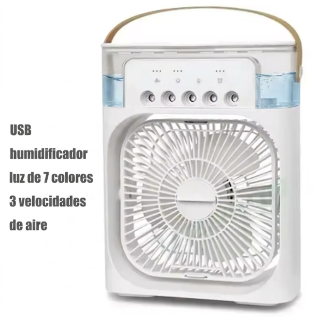 Aire Acondicionado Portátil 3 en 1 con Ventilador y Luz LED